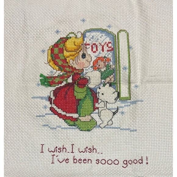 Christmas Counted Cross Stitch COMPLETED Picture 11 x14 When Framed - Picture 2 of 2
